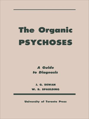 cover image of The Organic Psychoses